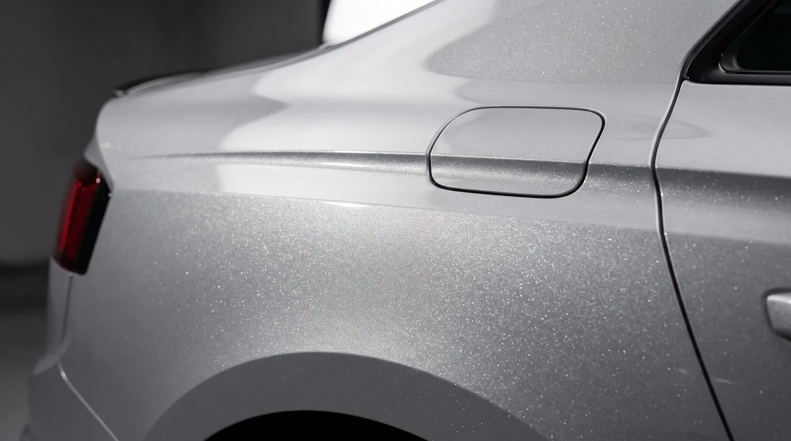 Close-up of a Metallic Flash car paint finish